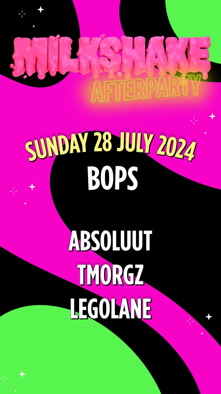 Line-up dell’afterparty del Milkshake di BOPS il 28 luglio 2024
