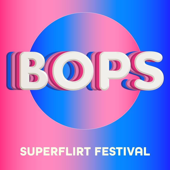 Grafica BOPS per il palco al Superflirt Festival
